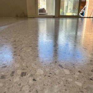 Terrazzo concrete floor